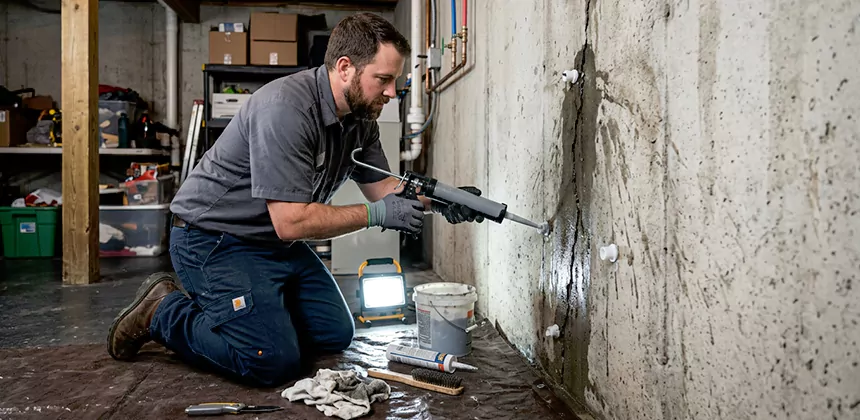 Basement Leak Repair From Inside in Coppell